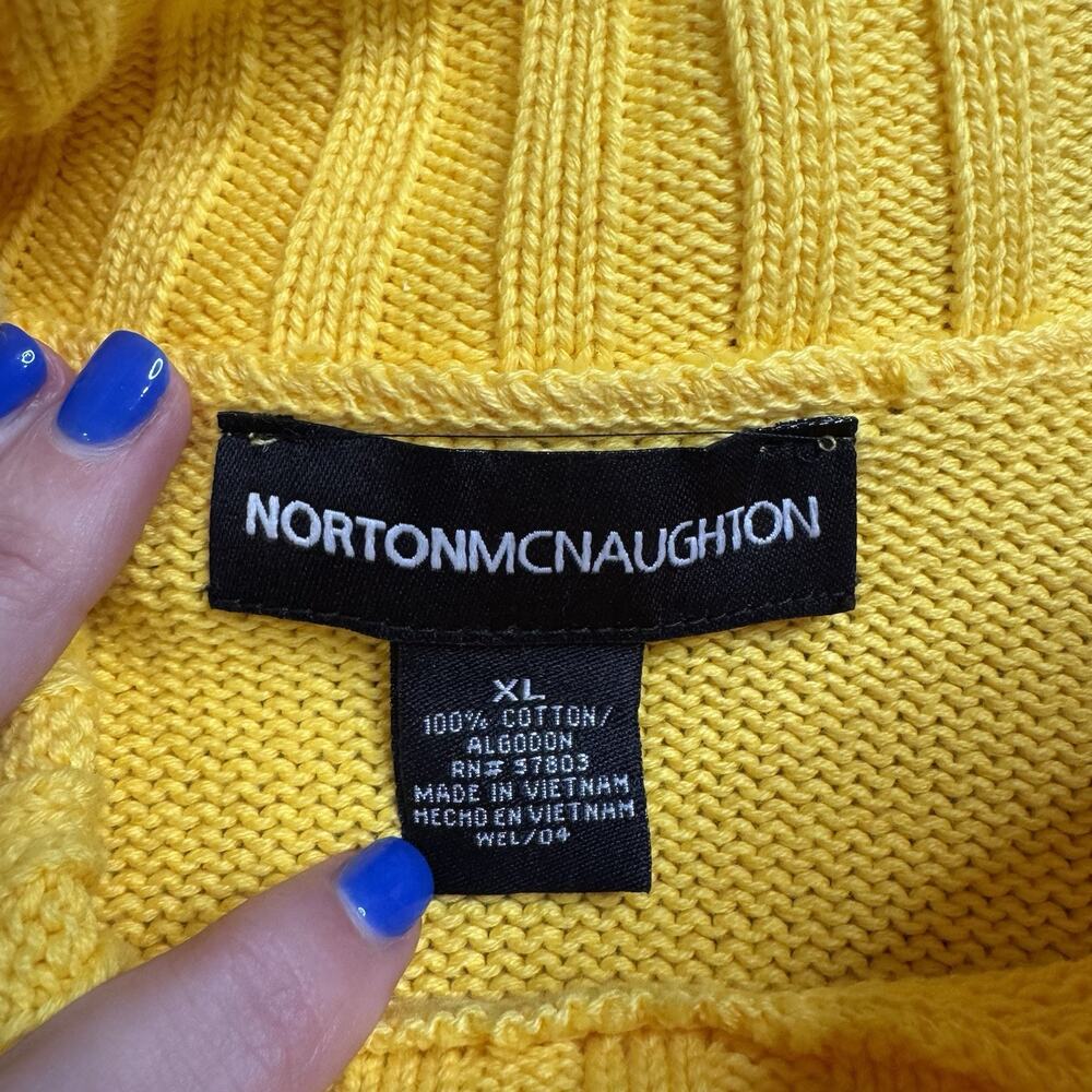 Norton Mcnaughton Womens Knit Sweater Vintage Flag Grannycore Nautical Cowl XL - Picture 2 of 5
